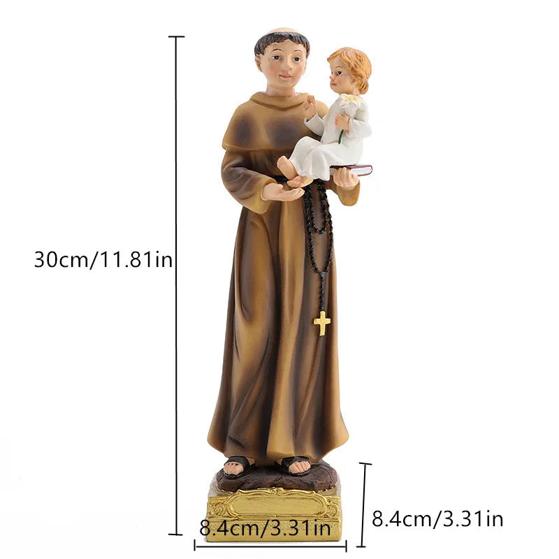 1PC Saint Antonio Statue Icon Catholic Saint Family Prayer Ornaments Jesus Christ Home Decoration Resin Crafts