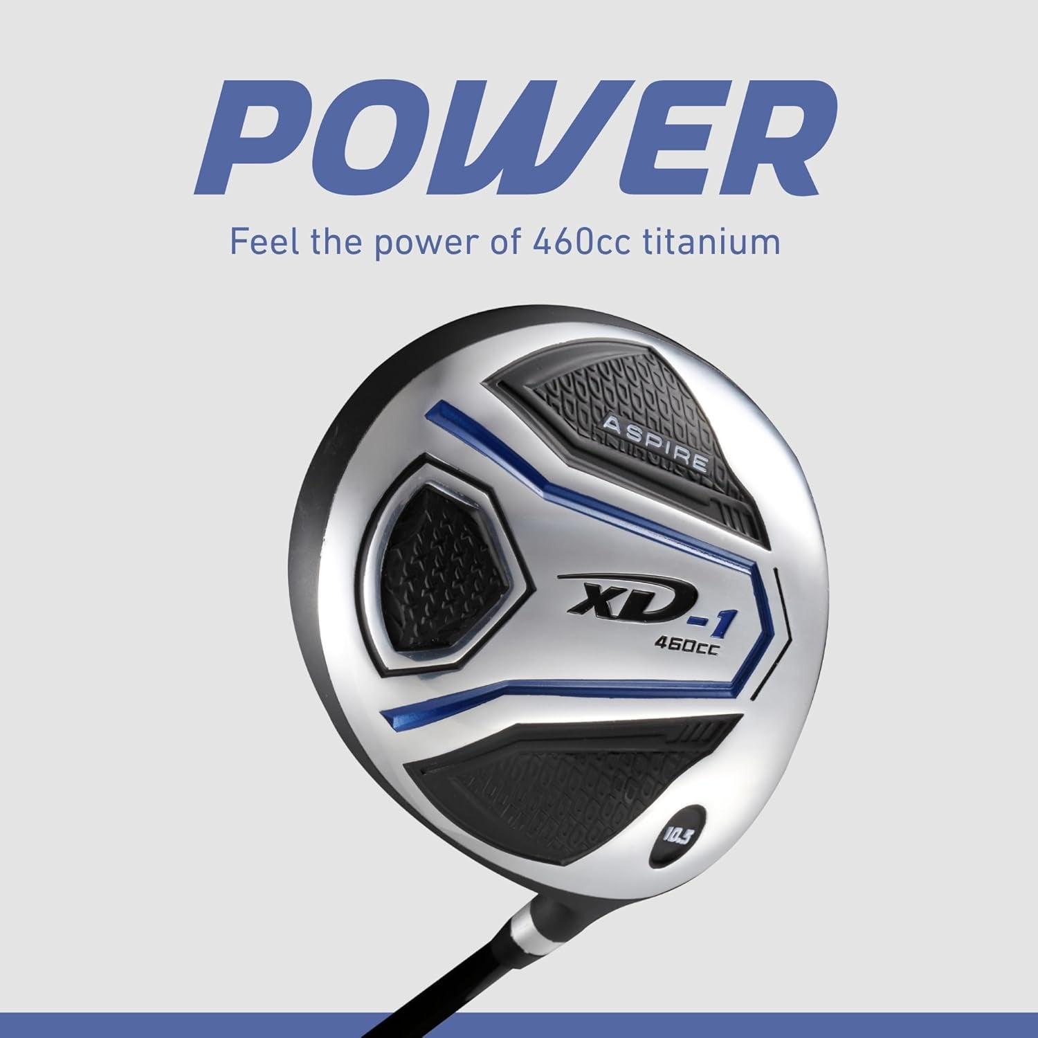 XD1 Men’S 14-Piece Golf Set – 460Cc Titanium Driver, Wood, Hybrid, 6-PW Irons, Putter, Stand Bag, 3 Headcovers and Cover