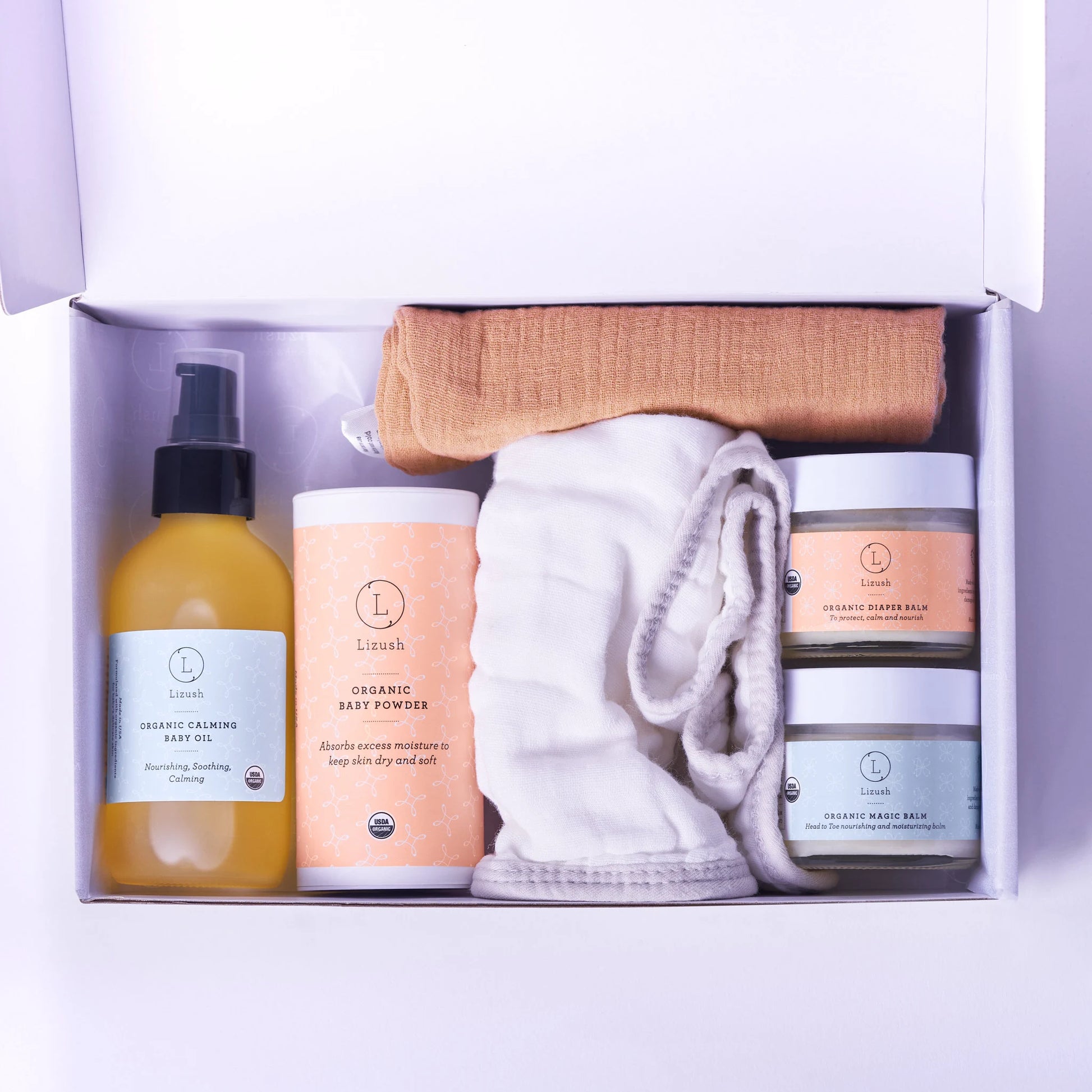 All Natural Baby Gift Set, Baby Shower Gift Box, Unisex New Baby Gift, Natural Baby Care Products, Newborn Essentials, USDA Organic