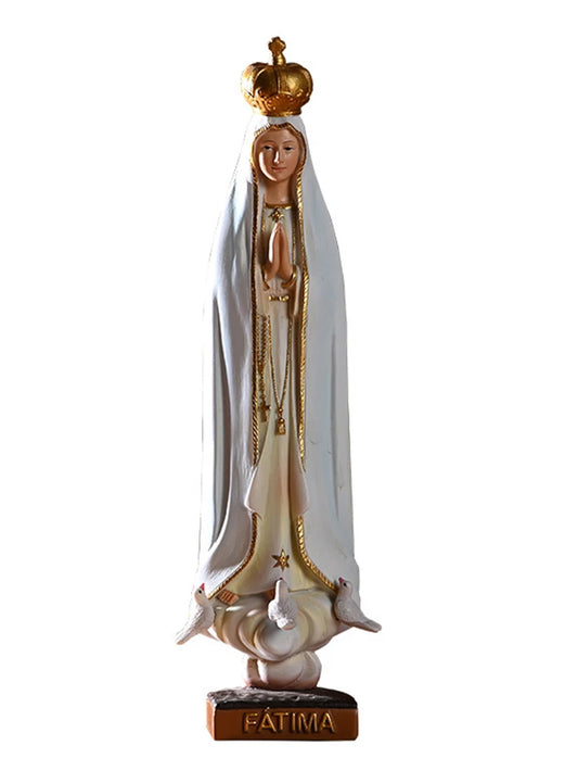 Catholic Statue Our Lady of Fatima Statue Virgin Maryfigure for Home Tabletop Catholic Decor Statue Resin Figurine
