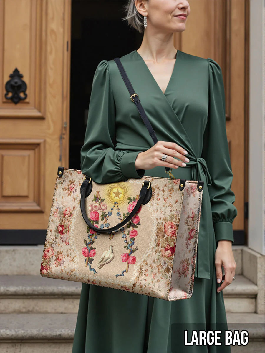 Roses of the Rosary Leather Bag