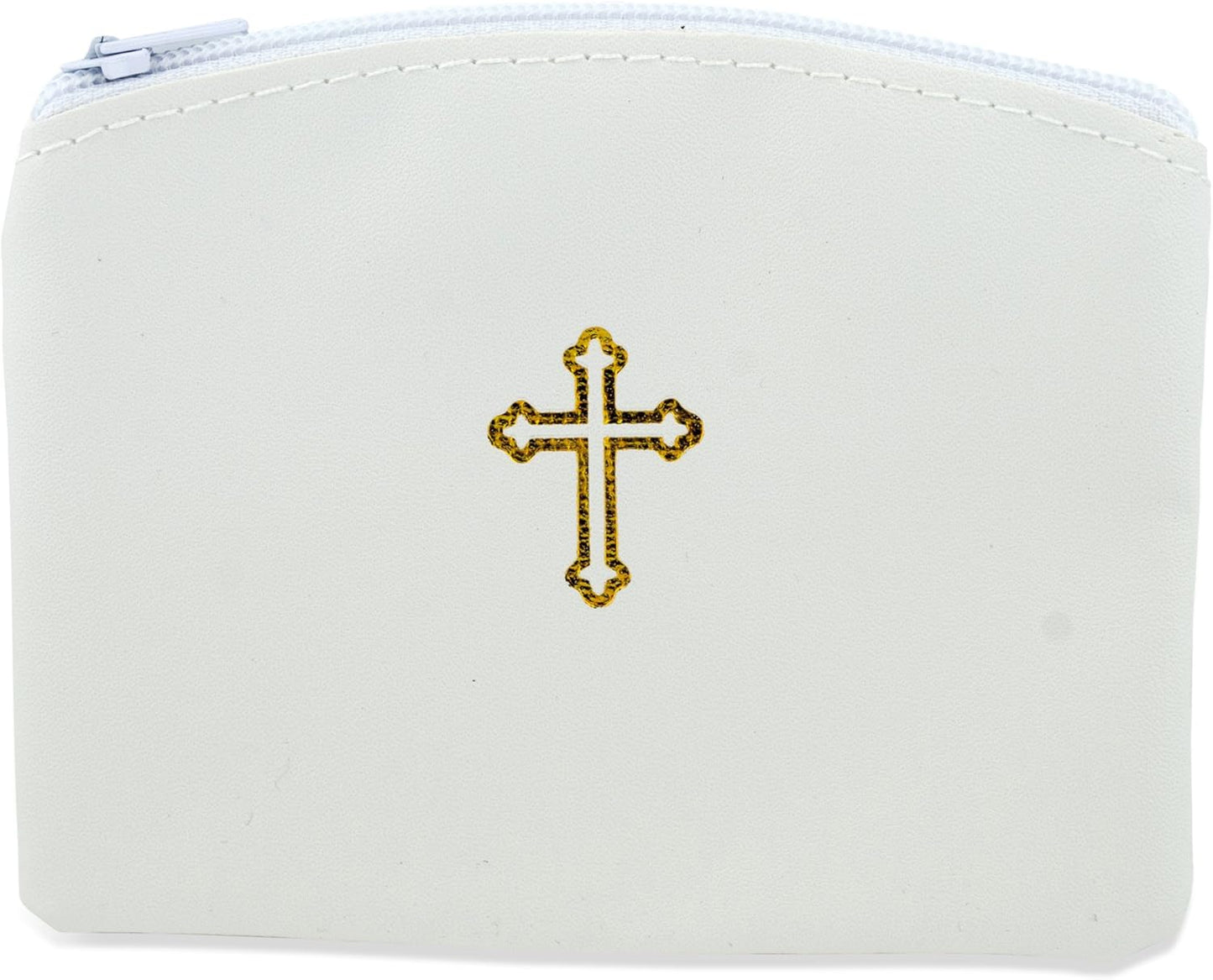 Beautiful Catholic Rosary Case (1, White)