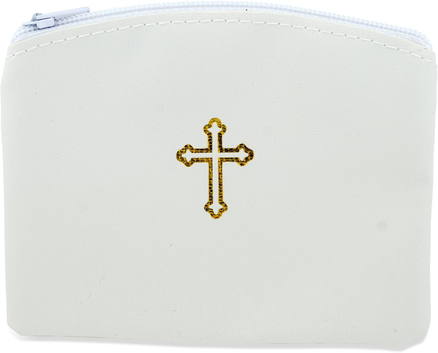 Beautiful Catholic Rosary Case (1, White)