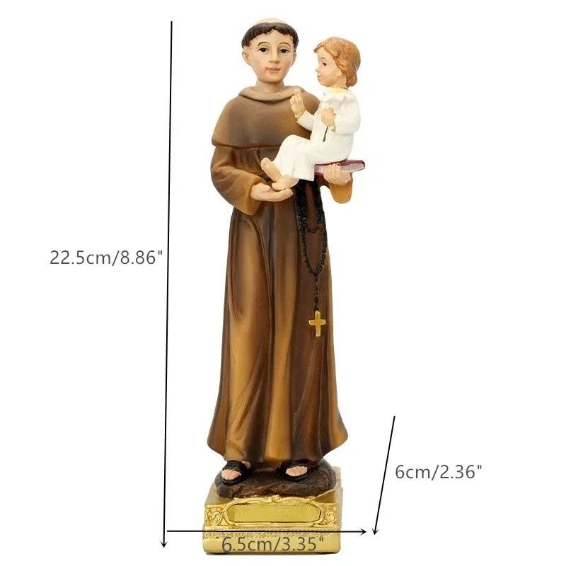 1PC Saint Antonio Statue Icon Catholic Saint Family Prayer Ornaments Jesus Christ Home Decoration Resin Crafts